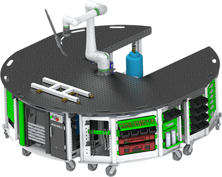 APT Manufacturing Mod-Weld Cobot MAC Cart with Fanuc CRX-10iA/L and Miller Auto-Continuum™ 500