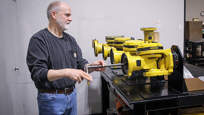 T.I.E. technician performing robot repair services