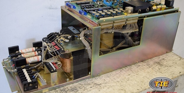 Spindle drive unit being repaired