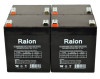 Raion Power RG1250T1 12V 5Ah Medical Battery for Medline Industries MDS700EL Base Patient Lift - 4 Pack