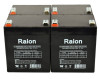 Raion Power RG1250T1 12V 5Ah Medical Battery for Medline Industries MDS500EL Total Lift - 4 Pack
