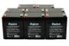 Raion Power RG1250T1 12V 5Ah Medical Battery for Arjo-Century Maxi Lite Sling Lift - 8 Pack