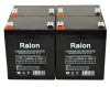 Raion Power 12V 5Ah RG1250T2 Replacement Lead Acid Battery for Narada 6-FM-5 - 4 Pack