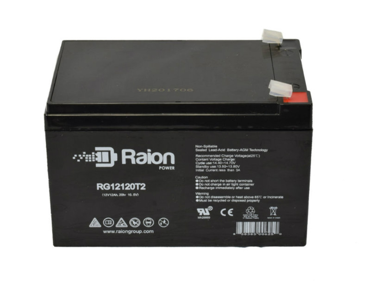 Raion Power RG12120T2 SLA Battery for Precor EFX542i (Ver.B)