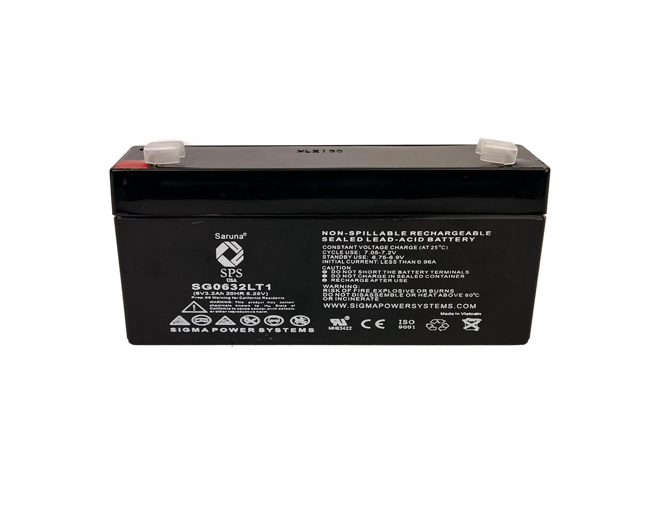 Raion Power RG0632LT1 6V 3.2Ah Compatible Replacement Battery for Alaris Medical 581 StarFlow Pump