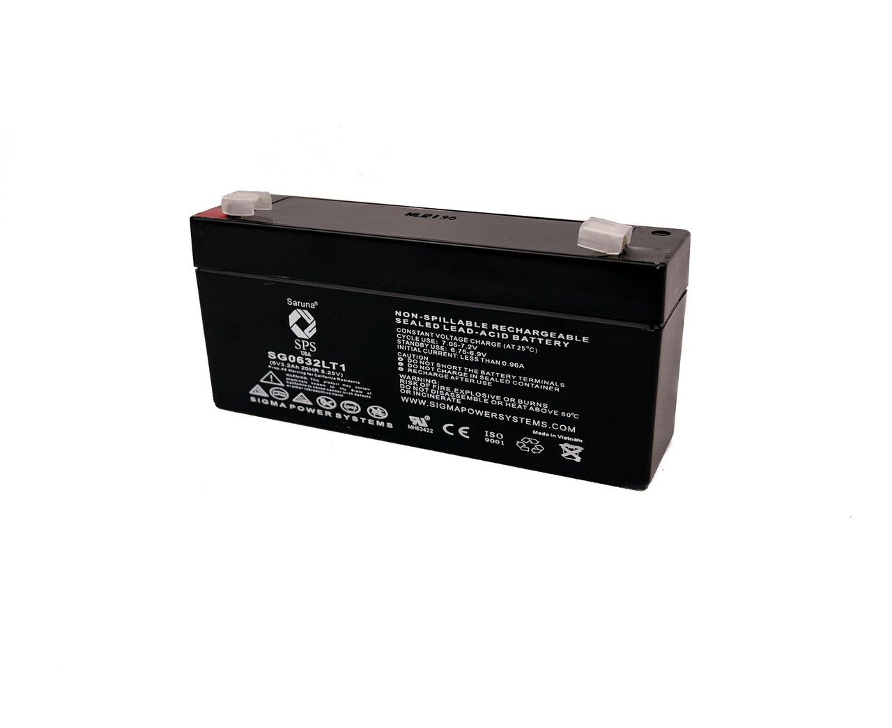 Raion Power 6V 3.2Ah Non-Spillable Replacement Rechargebale Battery for Pace Tech Vitalmax 530 Pulse Oximeter