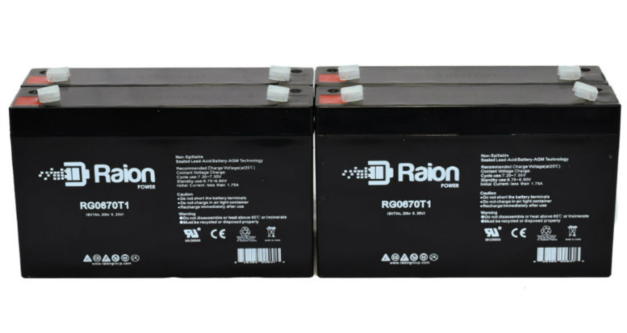 Raion Power RG0670T1 6V 7Ah Replacement Battery for LifeLine ERC 400 Switchboard Unit - 4 Pack