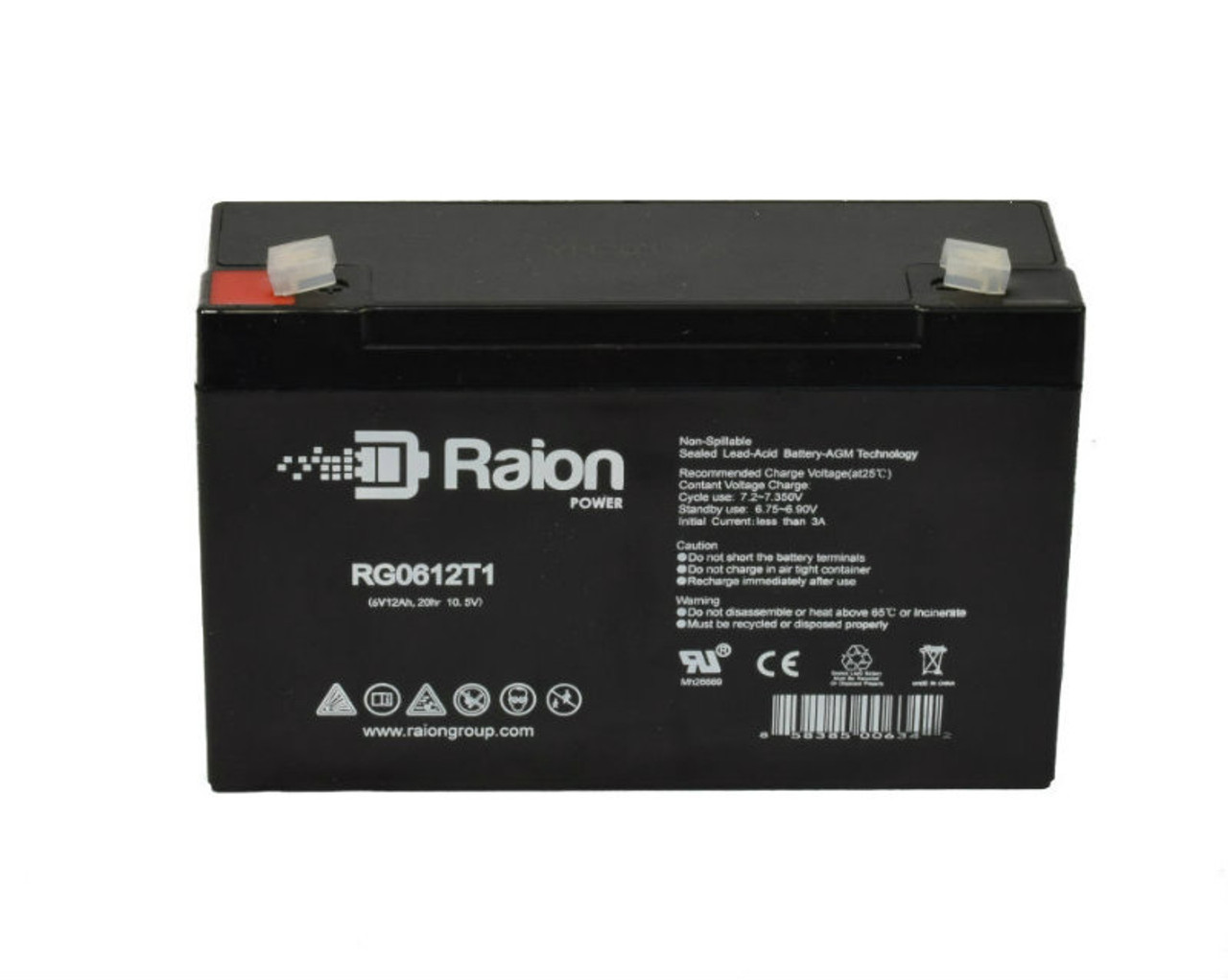 Raion Power RG06120T1 SLA Battery for Pacetronics 2 NI PACER