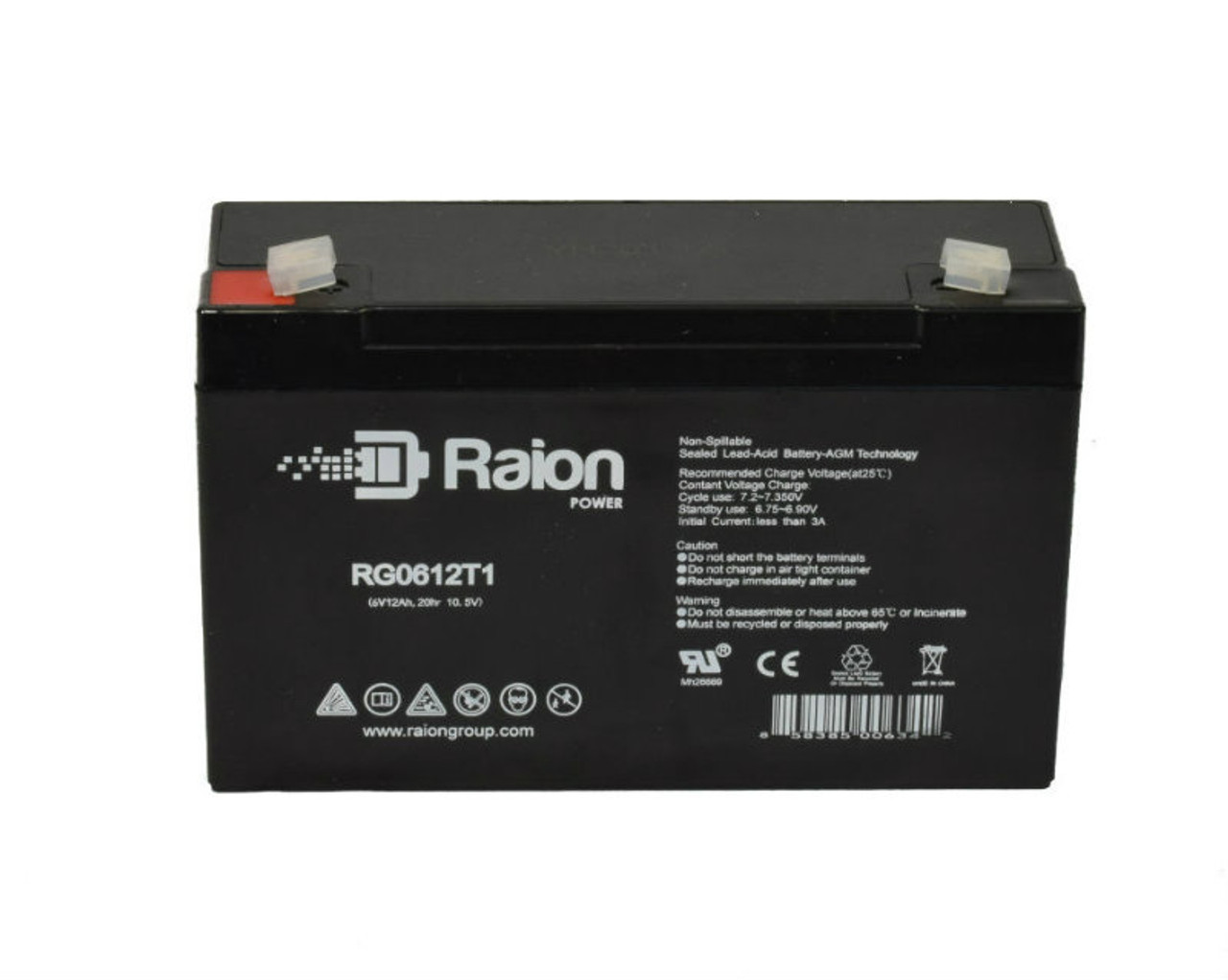 Raion Power RG06120T1 SLA Battery for Medi-Man Rehabilitation Patient Lift 62200-400 LB