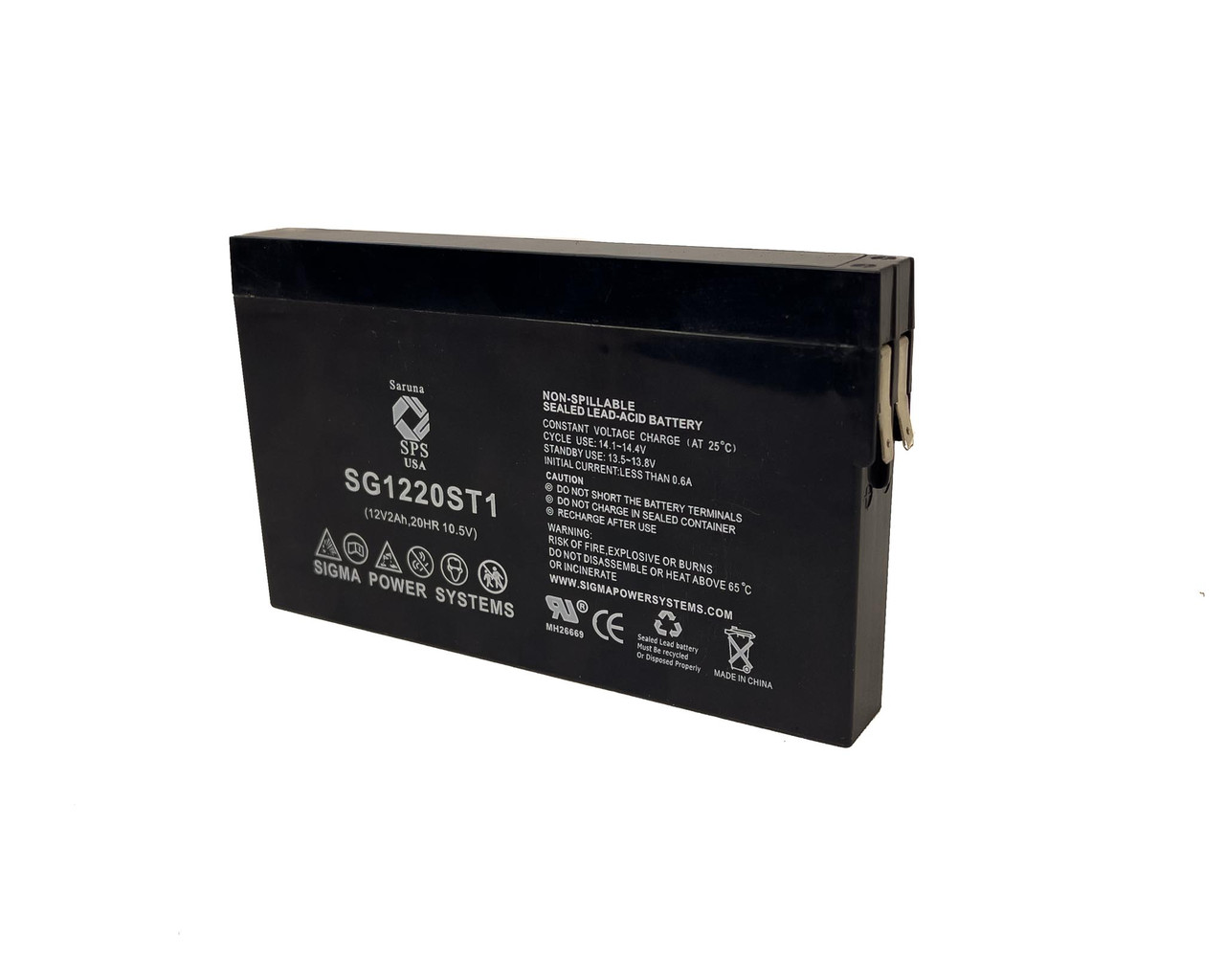 Raion Power 12V 2Ah Non-Spillable Replacement Rechargebale Battery for Medical Data Electronics Escort II-20100