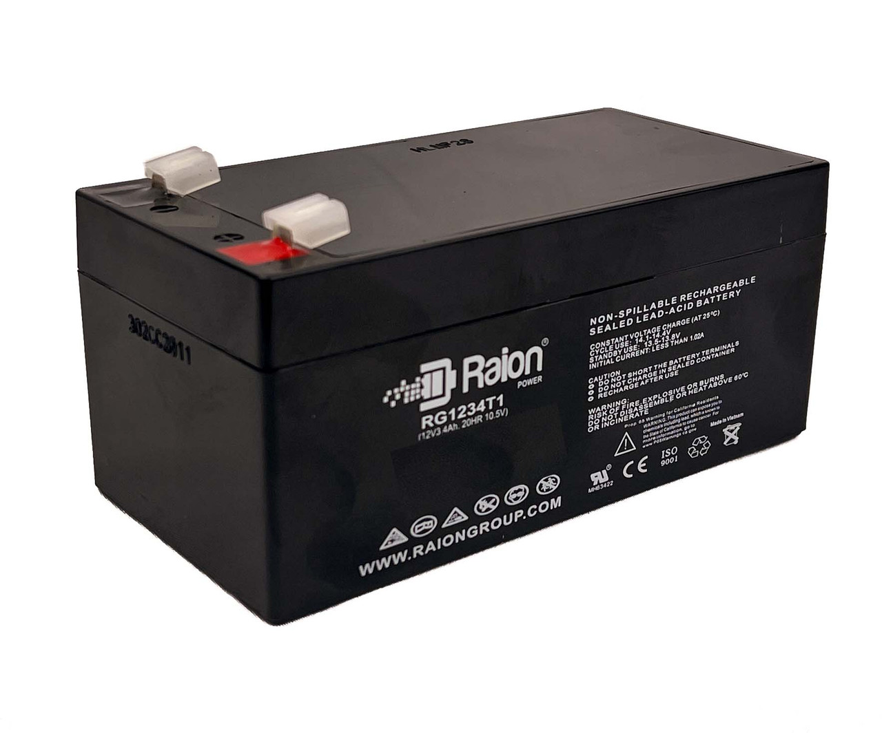 Raion Power 12V 3.4Ah Non-Spillable Replacement Battery for Aequitron Medical 8850 Port-A-Vac