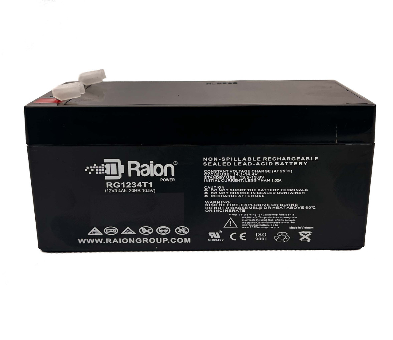 Raion Power RG1234T1 Rechargeable Compatible Replacement Battery for Aequitron Medical 8850 Port-A-Vac