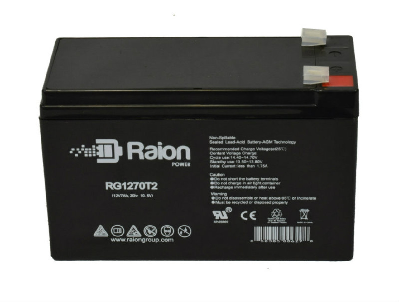 Raion Power RG1270T1 12V 7Ah Lead Acid Battery for North American Drager Anesthesia Machine B