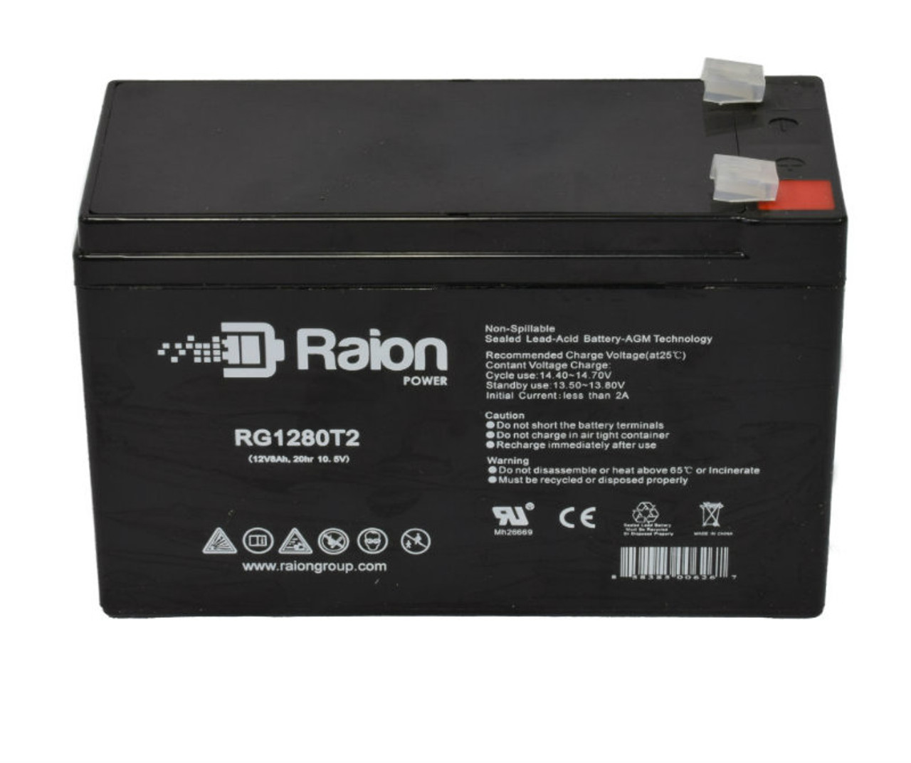 Raion Power Replacement 12V 8Ah Battery for Mortara ELI 350 ECG Recorder - 1 Pack