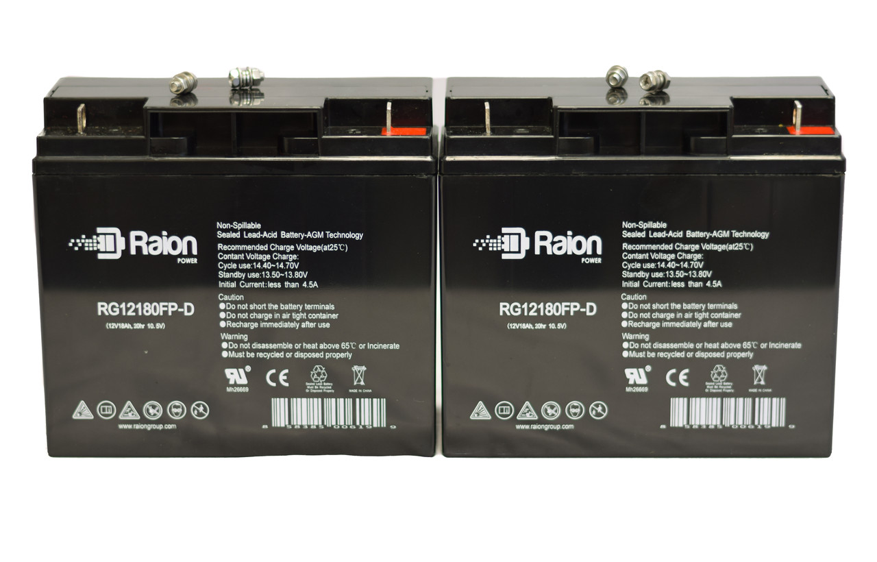 Raion Power Replacement 12V 18Ah RG12180FP Battery for Ferno-ille 125Lift Chair - 2 Pack