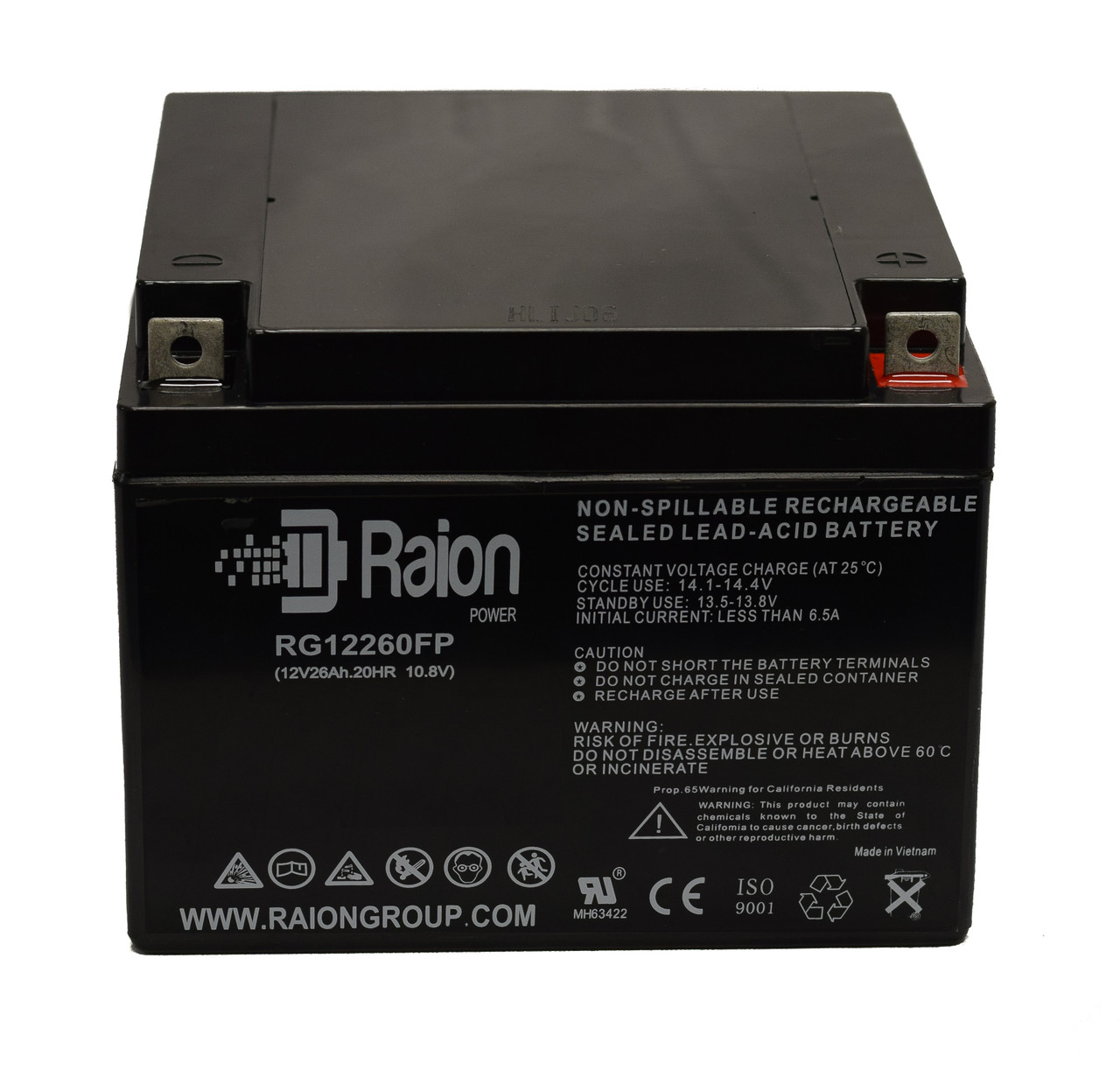 Raion Power RG12260FP 12V 26Ah Lead Acid Battery for 3M Healthcare 9000 Profusion System