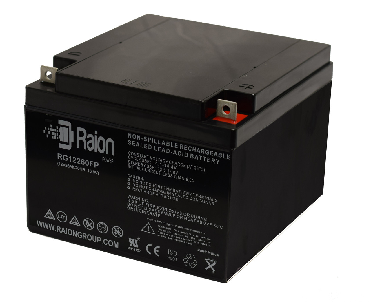 Raion Power Replacement 12V 26Ah Battery for Ohio Air Vac Transport - 1 Pack