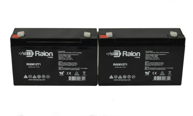 Raion Power RG06120T1 Replacement Emergency Light Battery for Emergi-Lite 12LSM11001 - 2 Pack