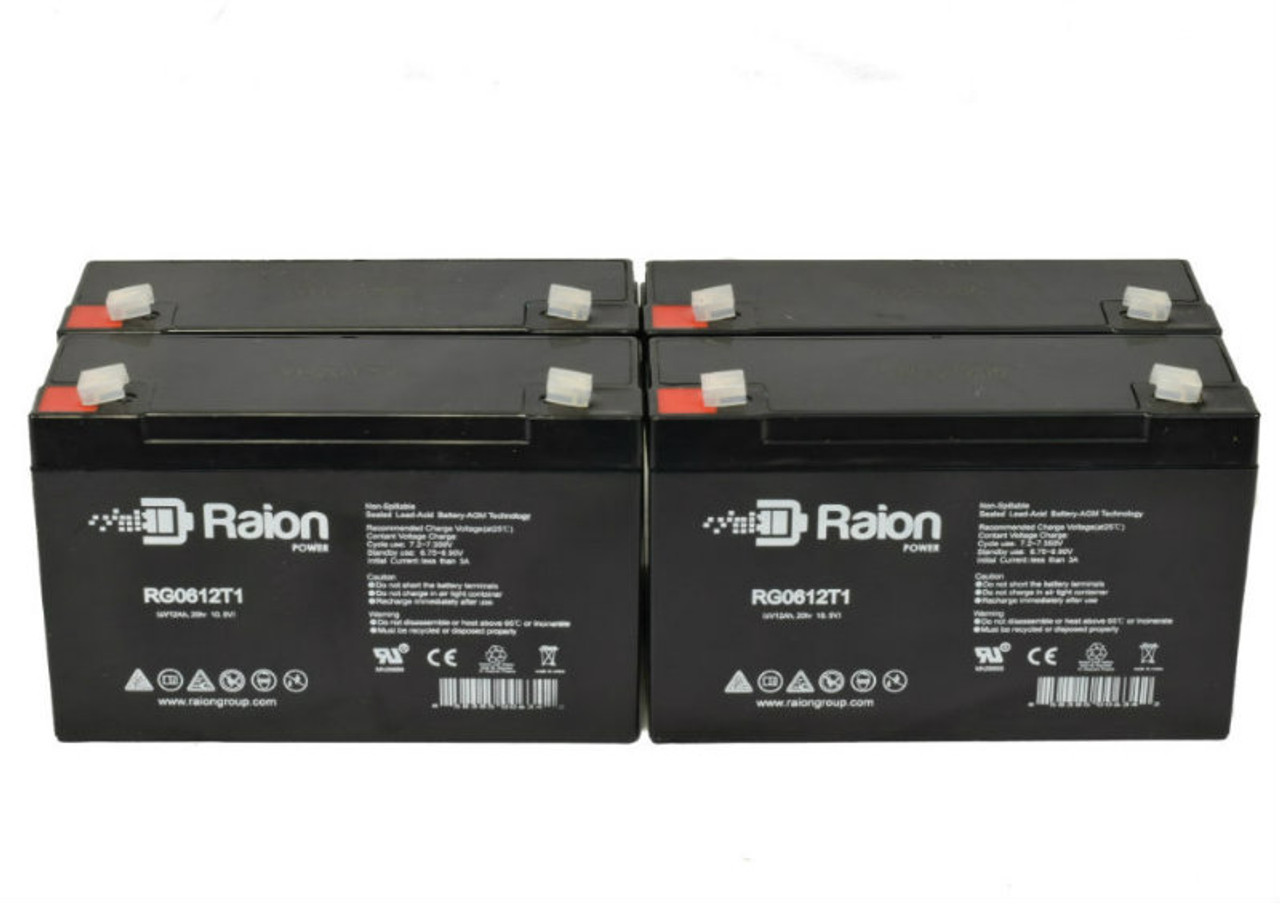 Raion Power RG06120T1 Replacement Emergency Light Battery for ELS BLJR - 4 Pack