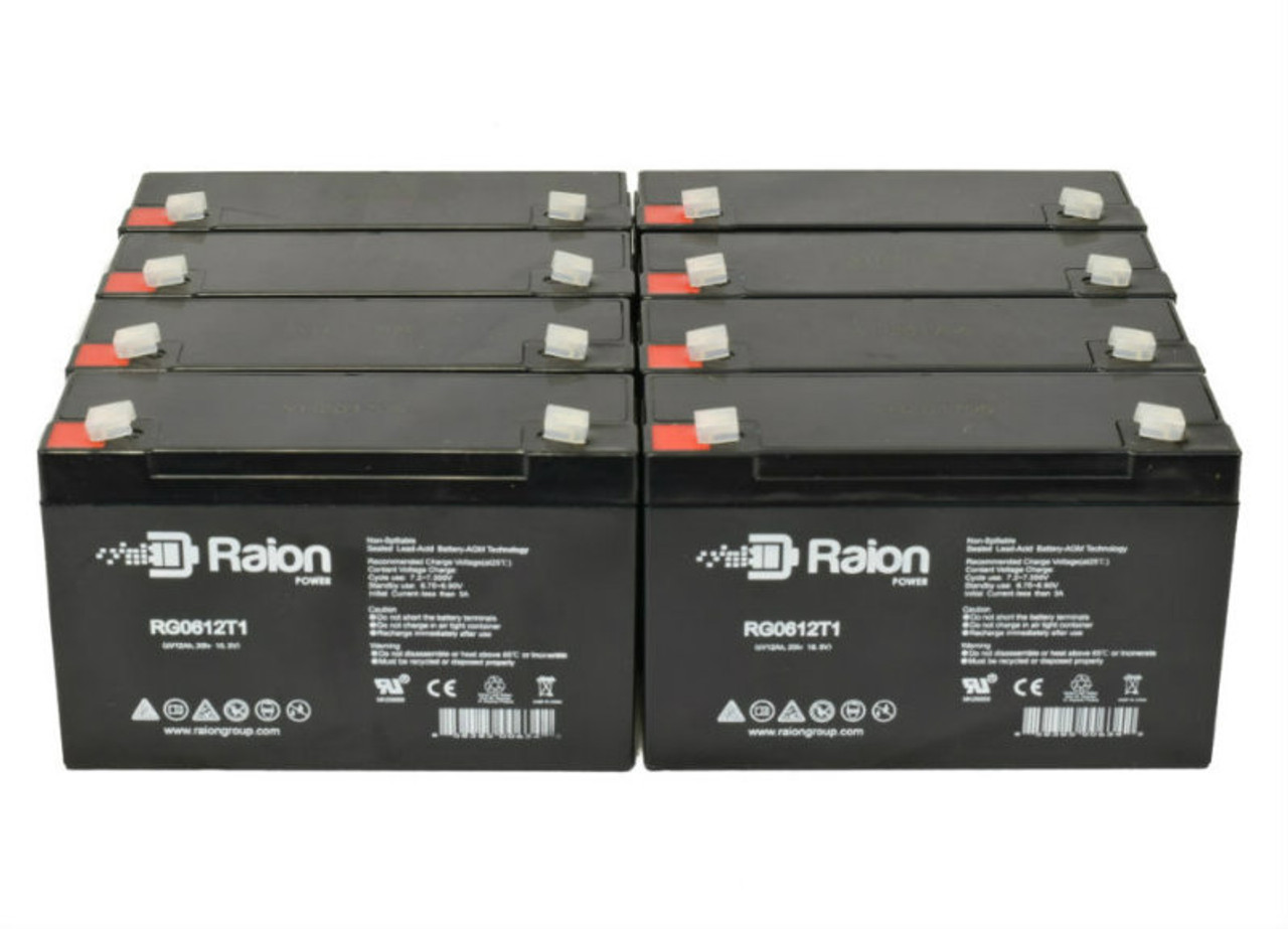 Raion Power RG06120T1 Replacement Emergency Light Battery for Hubbell 12-864 - 8 Pack