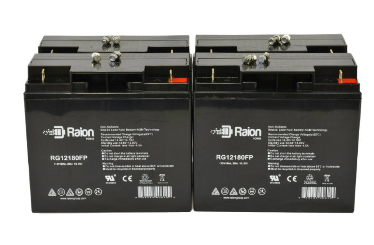 Raion Power Replacement RG12180FP 12V 18Ah Emergency Light Battery for ELS EDS12170 - 4 Pack