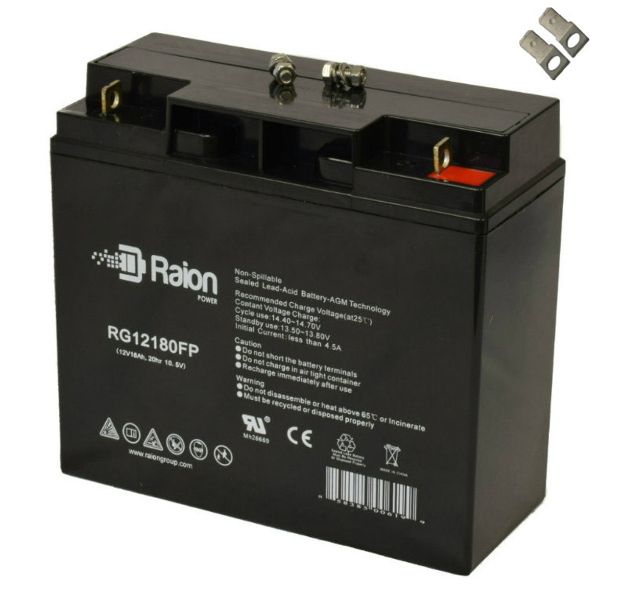 Raion Power Replacement 12V 18Ah Emergency Light Battery for Power-Sonic PS-12180F2 - 1 Pack