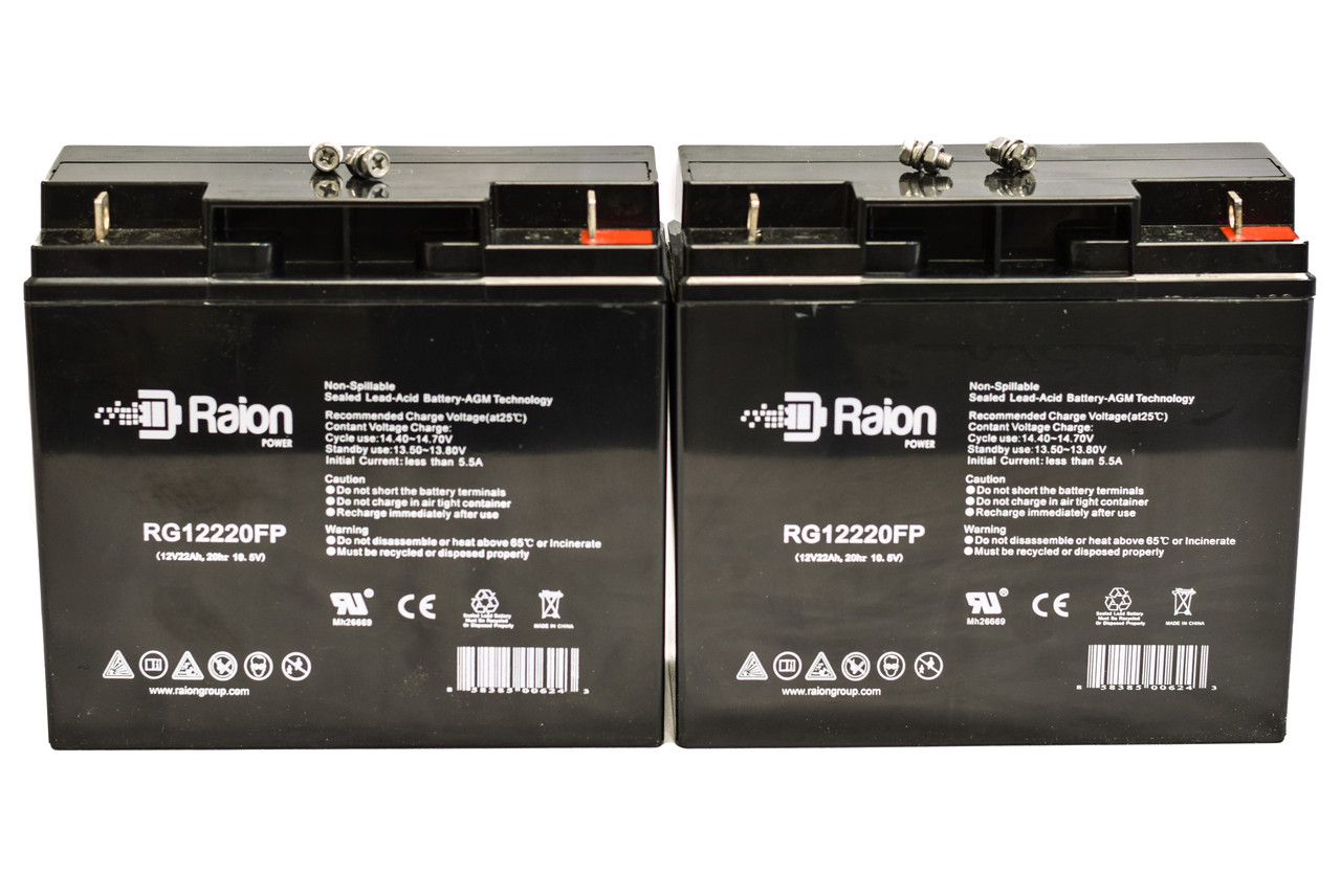 Raion Power Replacement 12V 22Ah Battery for Black & Decker 244509-00 Lawn Mower - 2 Pack