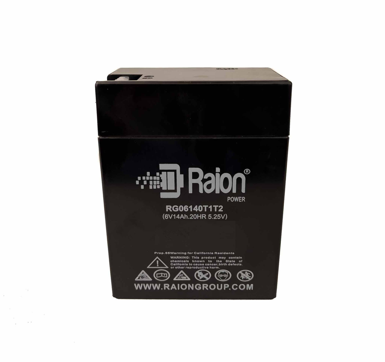 Raion Power RG06140T1T2 6V 14Ah Replacement T1T2 Battery Terminals for Douglas Guardian DBG6-9.5A