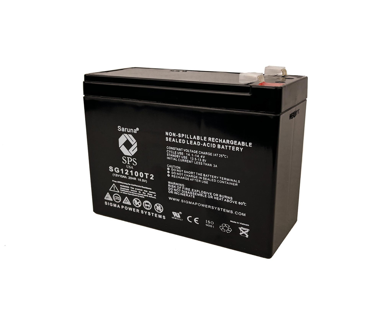 Raion Power 12V 10Ah Replacement Rechargebale Emergency Light Battery for IBT BT10-12
