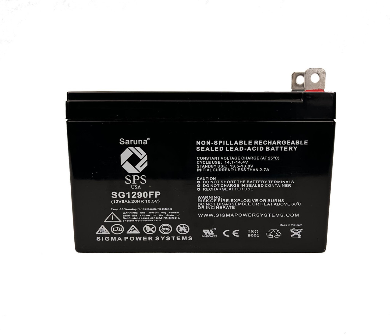 Raion Power RG1290FP 12V 9Ah Lead Acid Battery for Peak PKC0P6 600 Peak Amp