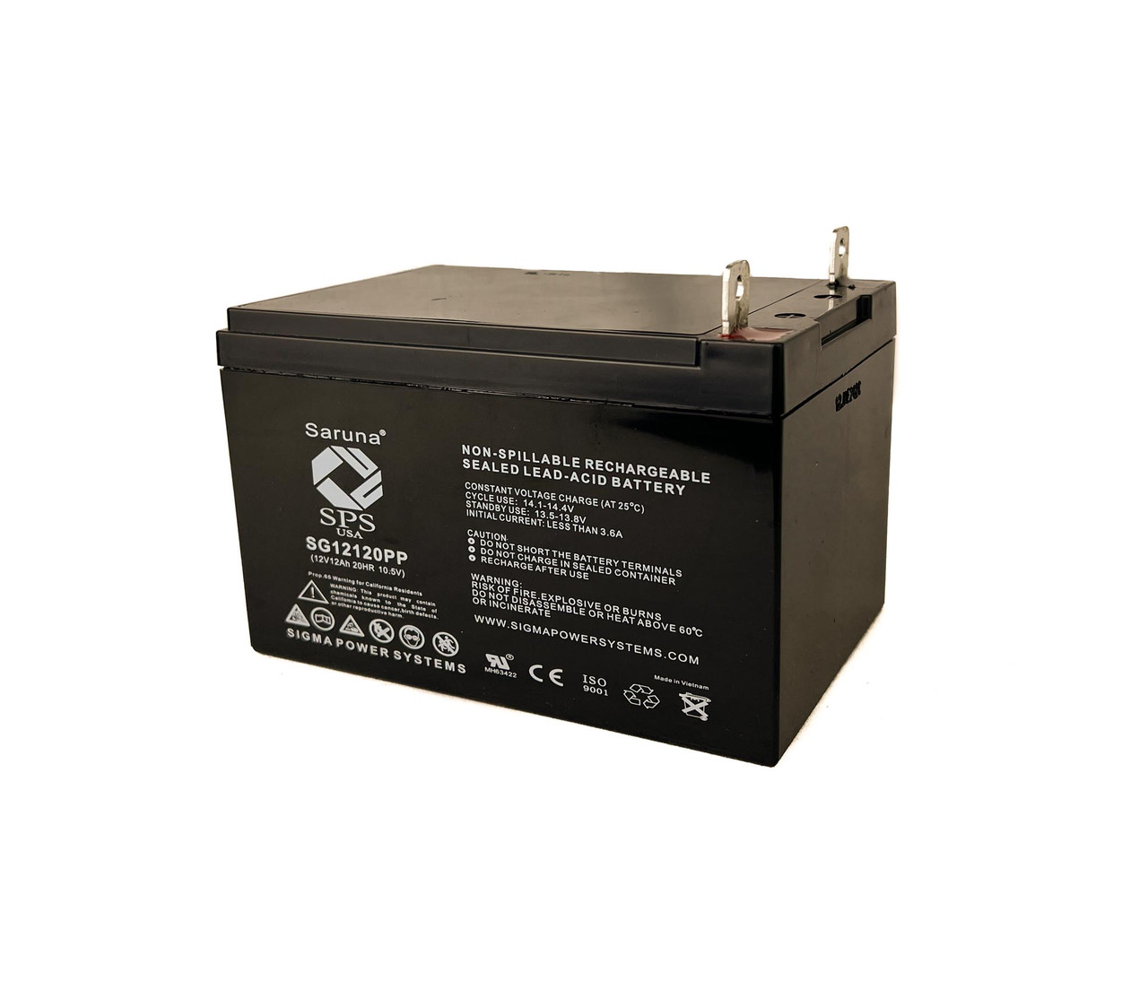 Raion Power RG12120PP Replacement Battery for Schumacher DSR SCH12-12C-3