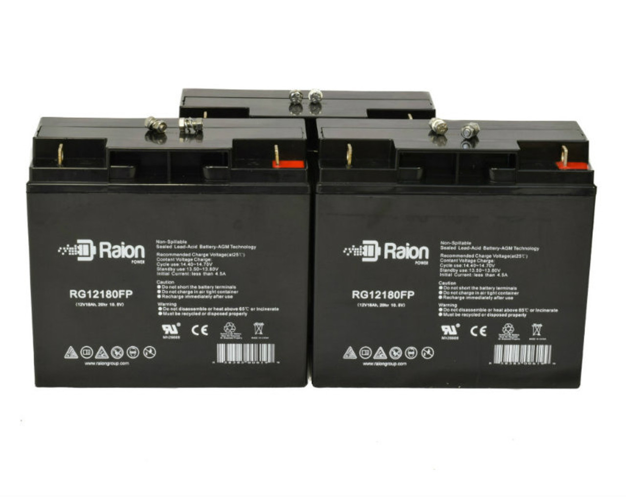 Raion Power Replacement 12V 18Ah Battery for Jump N Carry JNC110 - 3 Pack