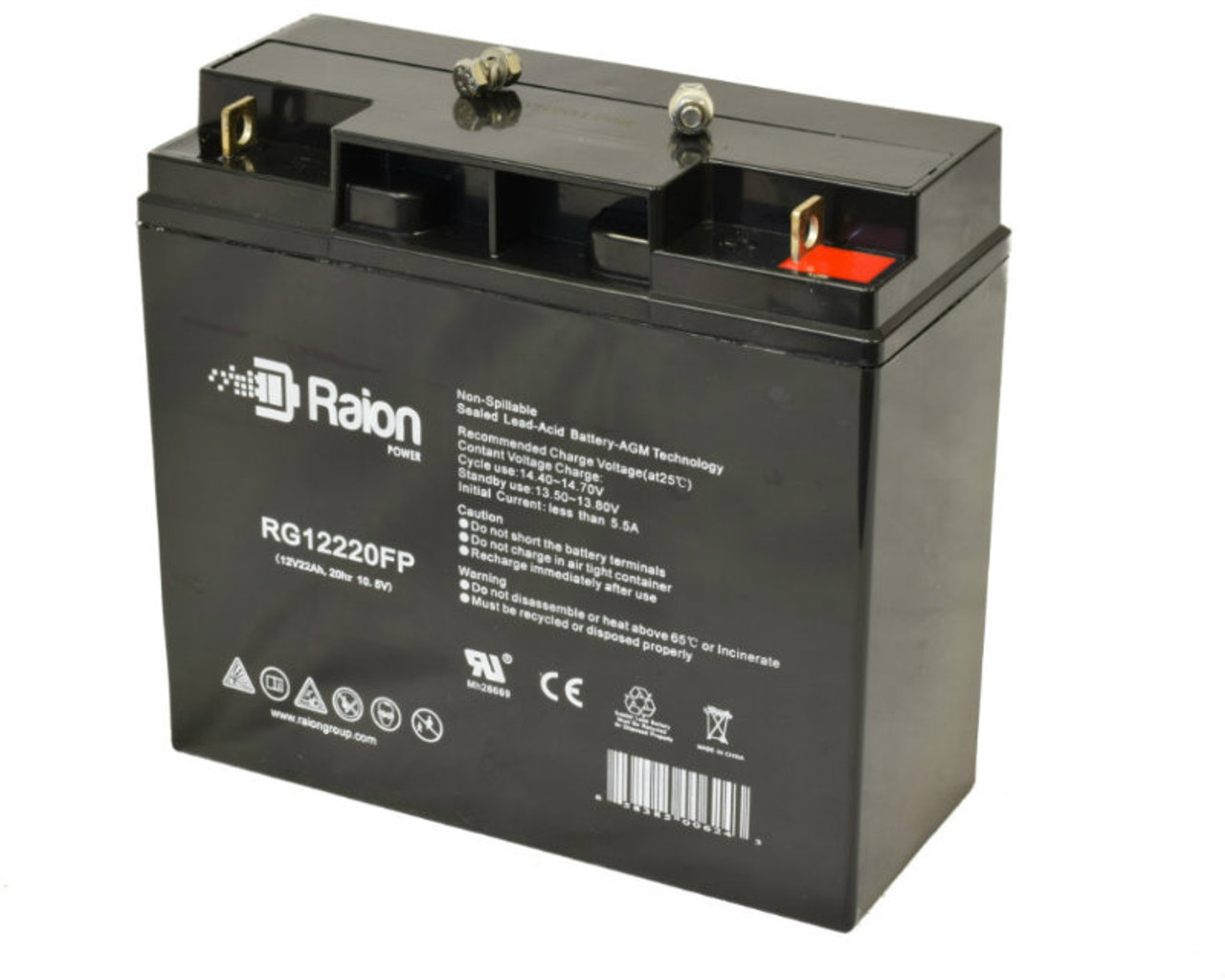 Raion Power Replacement 12V 22Ah Battery for Stanley J509 500 Instant 1000 Peak Amp - 1 Pack