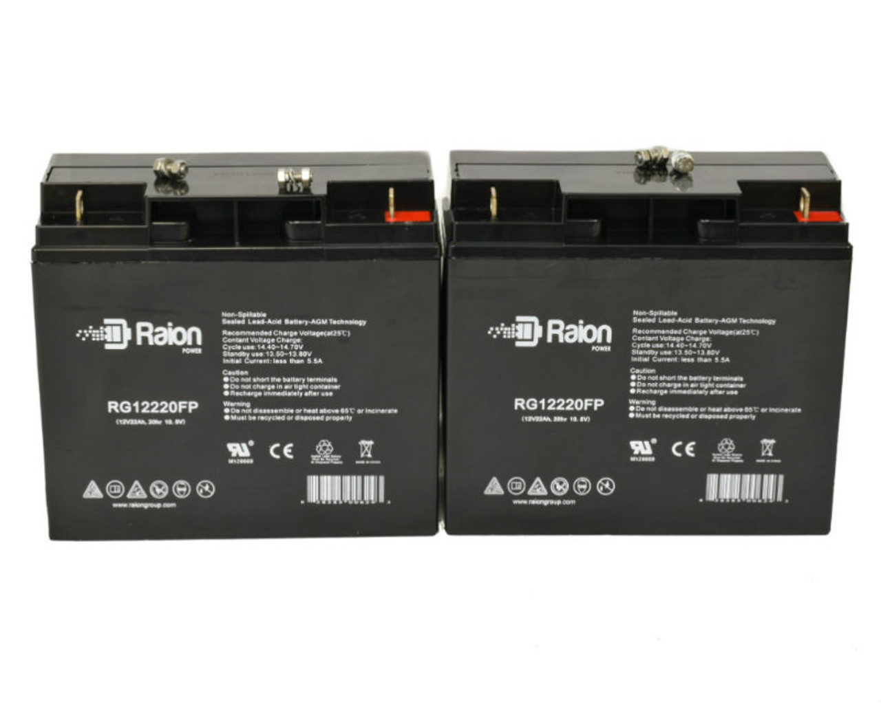 Raion Power Replacement 12V 22Ah Battery for DSR PSJ2212 DC Power Source 2200 Peak Amps - 2 Pack