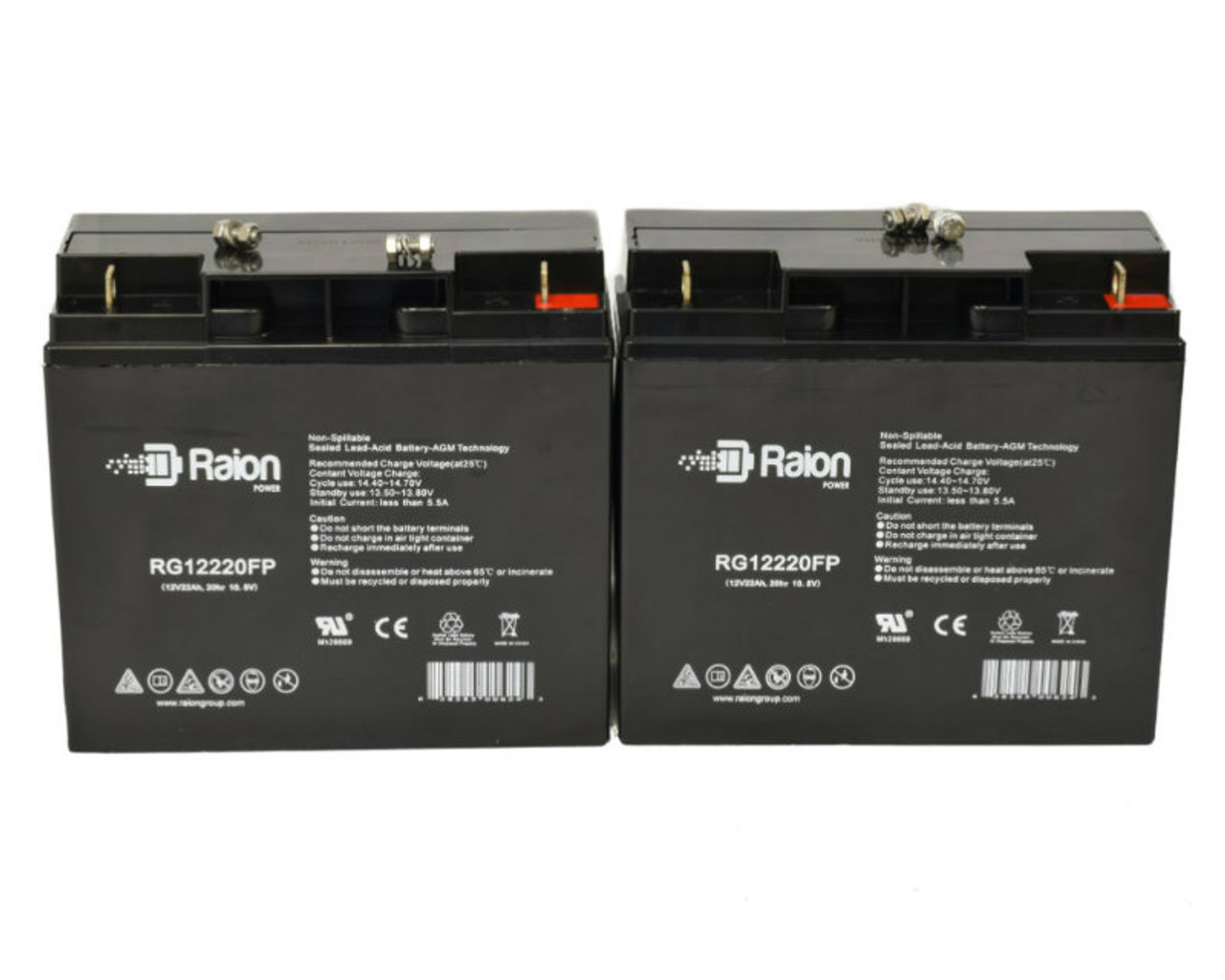 Raion Power Replacement 12V 22Ah Battery for Solar Booster Pac ES1230 - 2 Pack