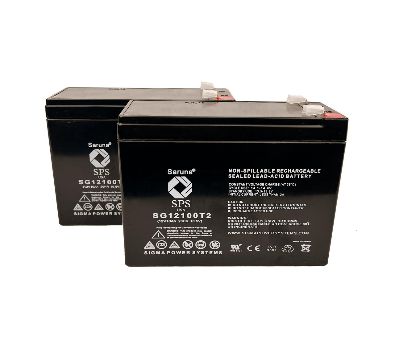 Raion Power 12V 10Ah Lead Acid Replacement Battery for eZip Coastline - 2 Pack