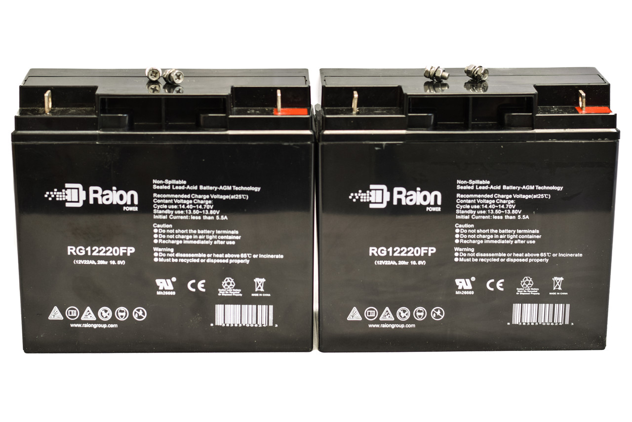 Raion Power Replacement 12V 22Ah Battery for EWheels Medical EW-M41 - 2 Pack