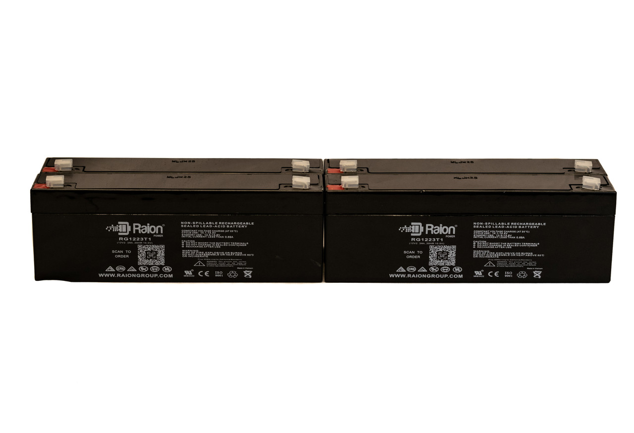 Raion Power 12V 2.3Ah RG1223T1 Replacement Medical Battery for Invivo Research Inc. HB03 - 4 Pack