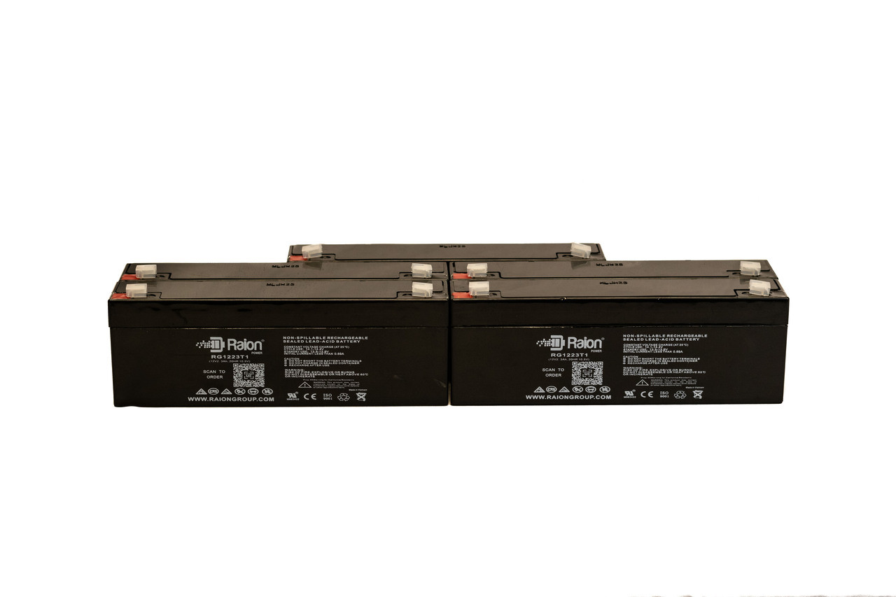 Raion Power 12V 2.3Ah RG1223T1 Replacement Medical Battery for Invivo Research Inc. 1445 OMEGA NIBP/SAO2 - 5 Pack