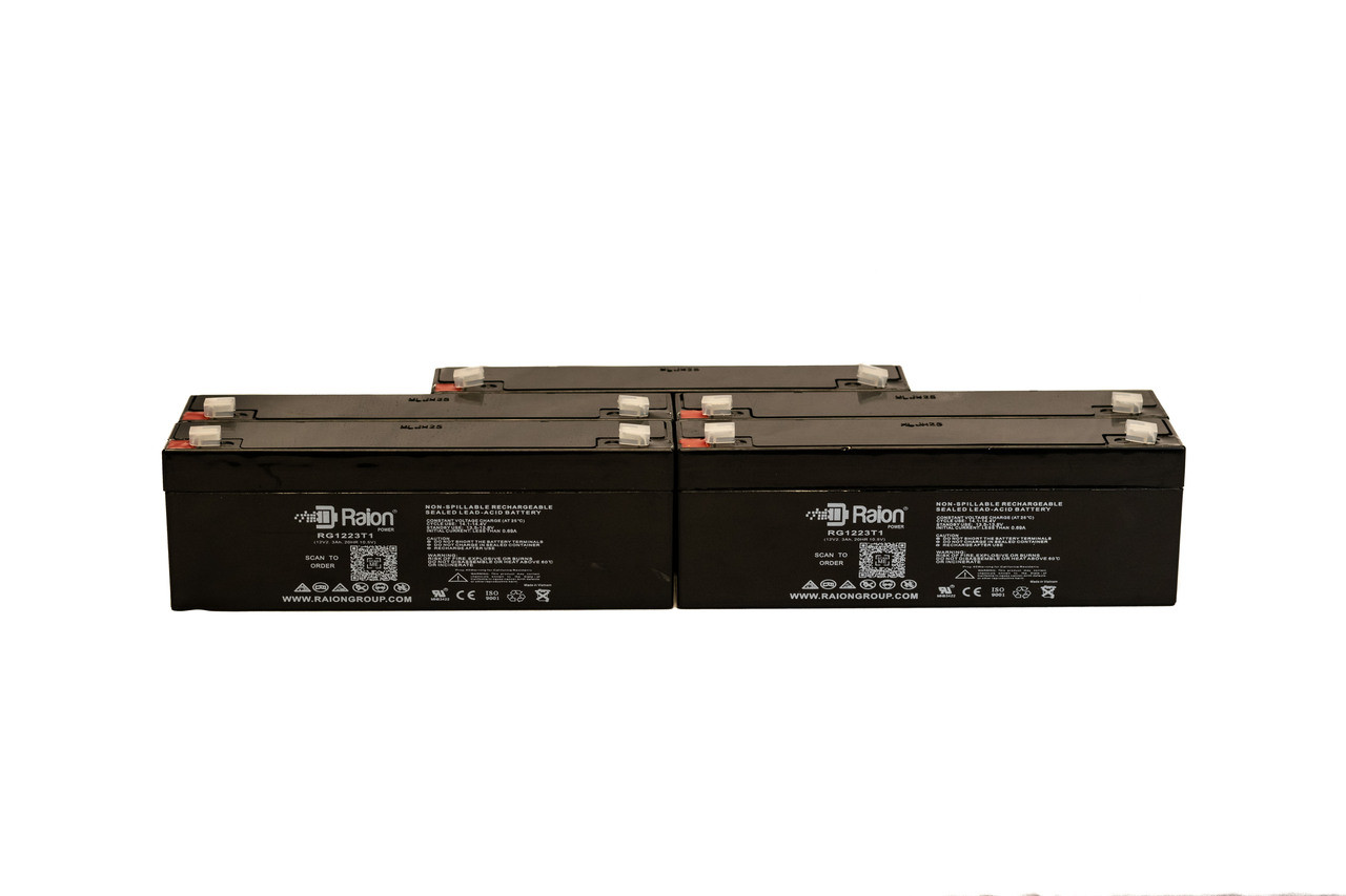 Raion Power 12V 2.3Ah RG1223T1 Replacement Medical Battery for Schiller America AT-2 Plus EKG Machine - 5 Pack
