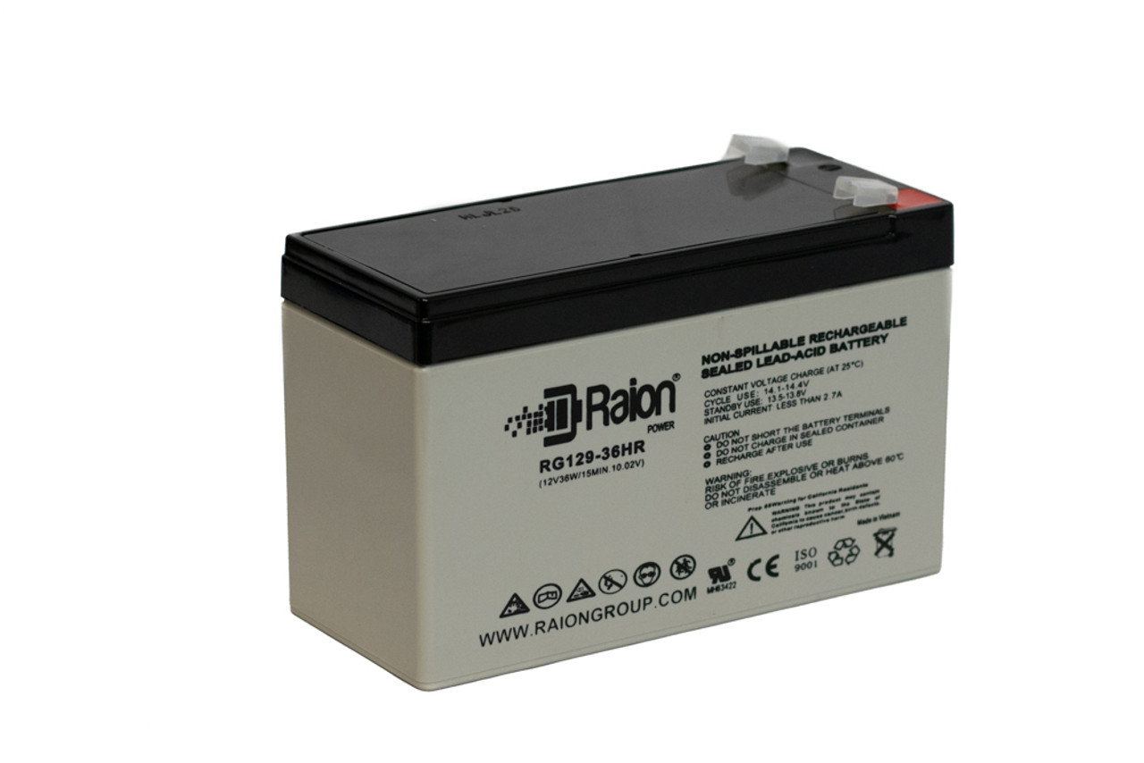 Raion Power RG129-36HR 12V 9Ah Replacement UPS Battery Cartridge for PowerVar Security Plus Series UPS 2000VA 1800W ABCDEF2000-11