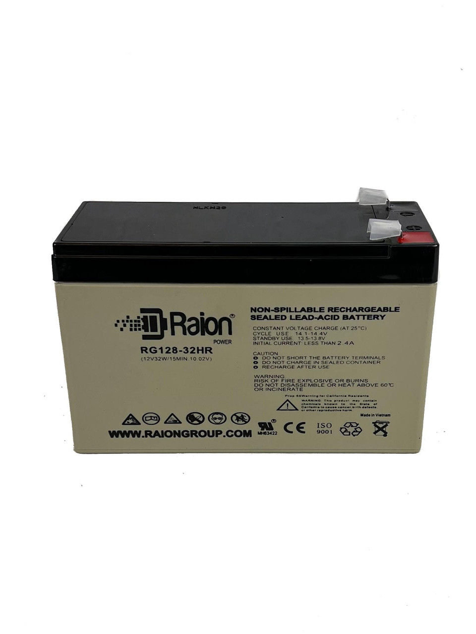Raion Power RG128-32HR Replacement High Rate Battery Cartridge for Best Technologies Patriot SPS450
