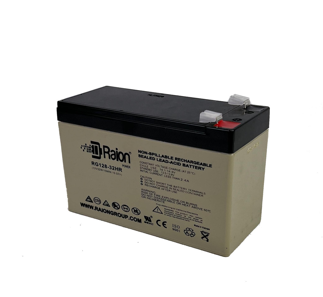 Raion Power RG128-32HR 12V 7.5Ah Replacement UPS Battery Cartridge for ONEAC ONM300J-SI