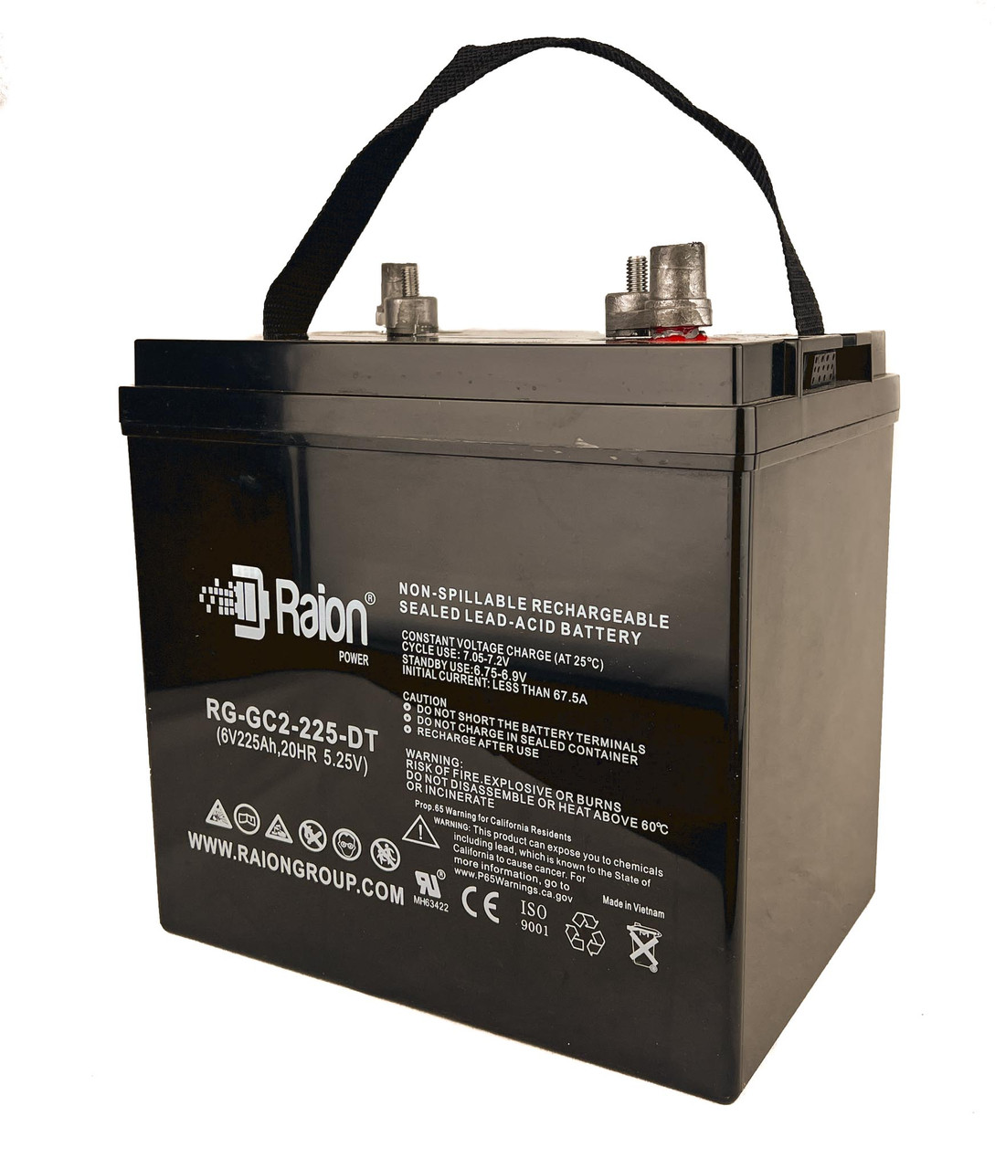 Raion Power RG-GC2-225-DT Replacement Battery for Hill & Smith ConSAM Speed Trailer