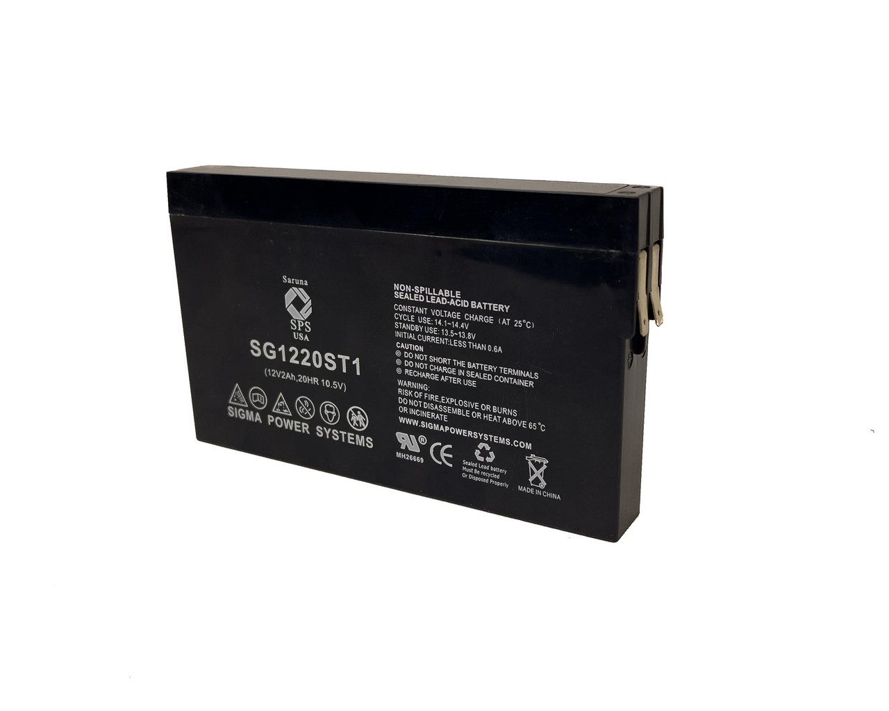 Raion Power 12V 2Ah Non-Spillable Replacement Rechargebale Battery for Leoch DJW12-2NP