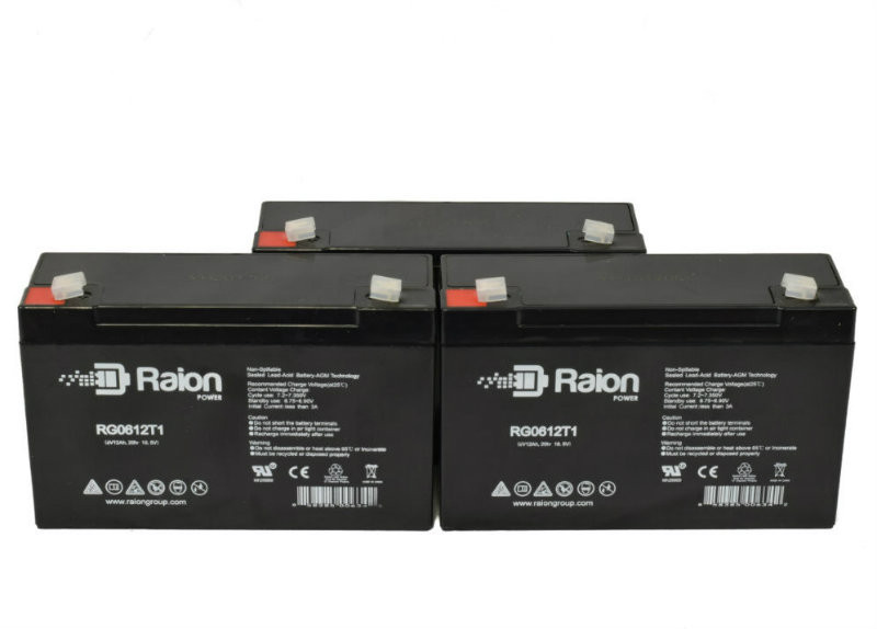 Raion Power RG06120T1 6V 12Ah Rechargeable Battery (3 Pack)