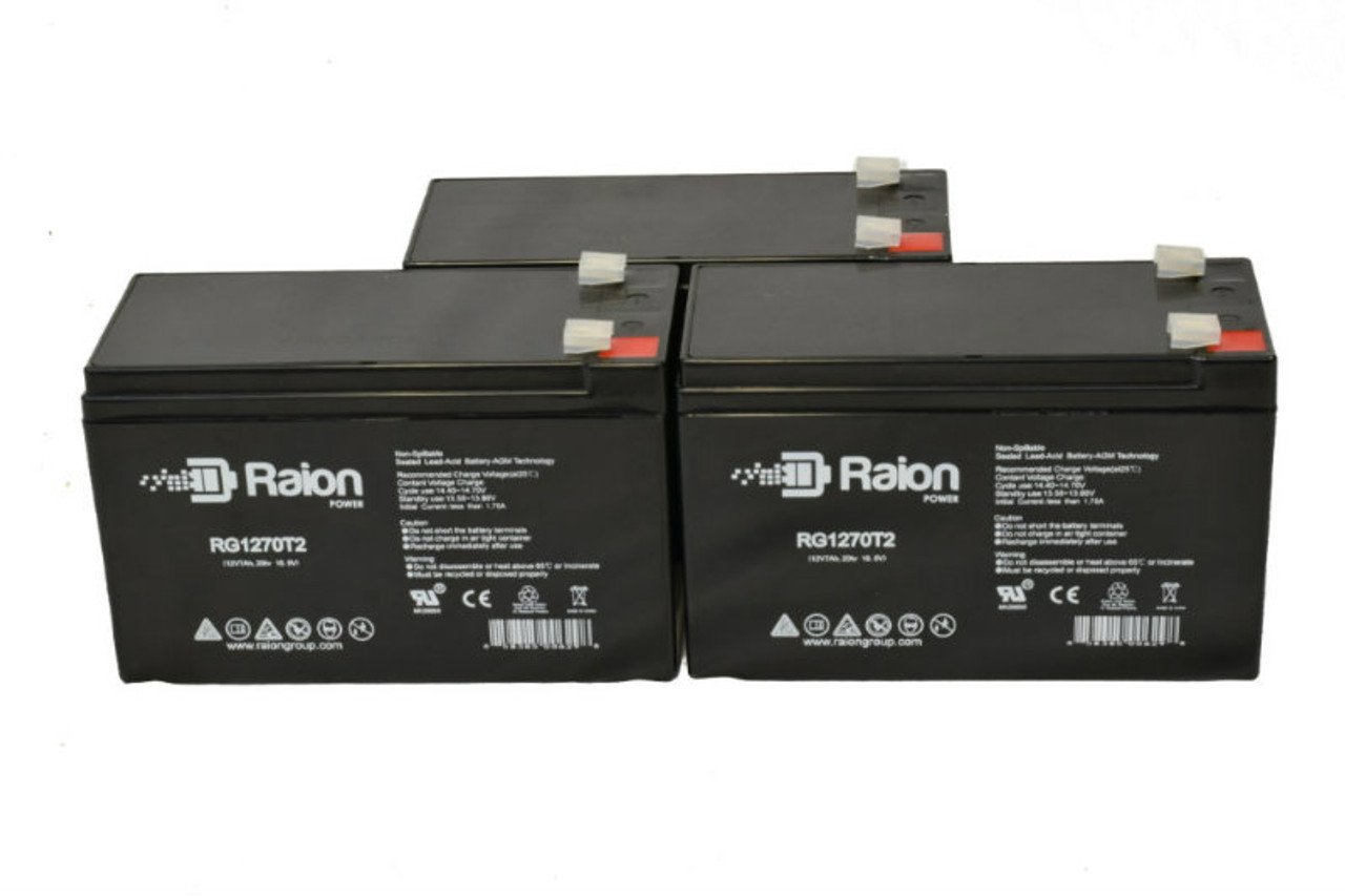 Raion Power Replacement 12V 7Ah Battery for Rhino SLA7-12 - 3 Pack