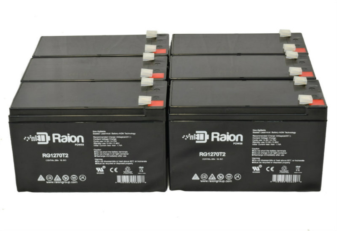 Raion Power Replacement 12V 7Ah Battery for Long Way LW-6FM6.8 - 6 Pack