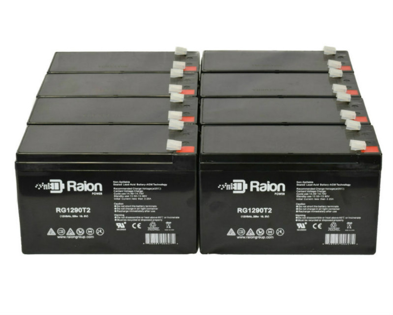 Raion Power Replacement 12V 9Ah Battery for Enersys 12HX35 - 8 Pack