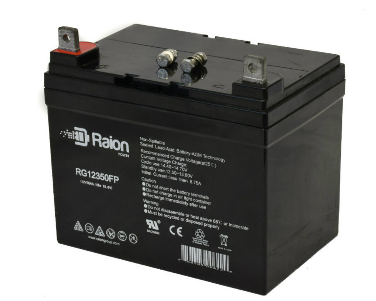 Raion Power Replacement 12V 35Ah RG12350FP Battery for John Deere LT155